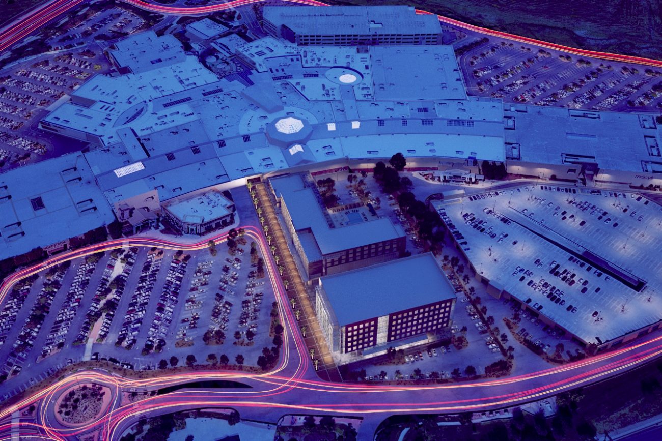Site rendering of Proposed hotel at Roseville Mall