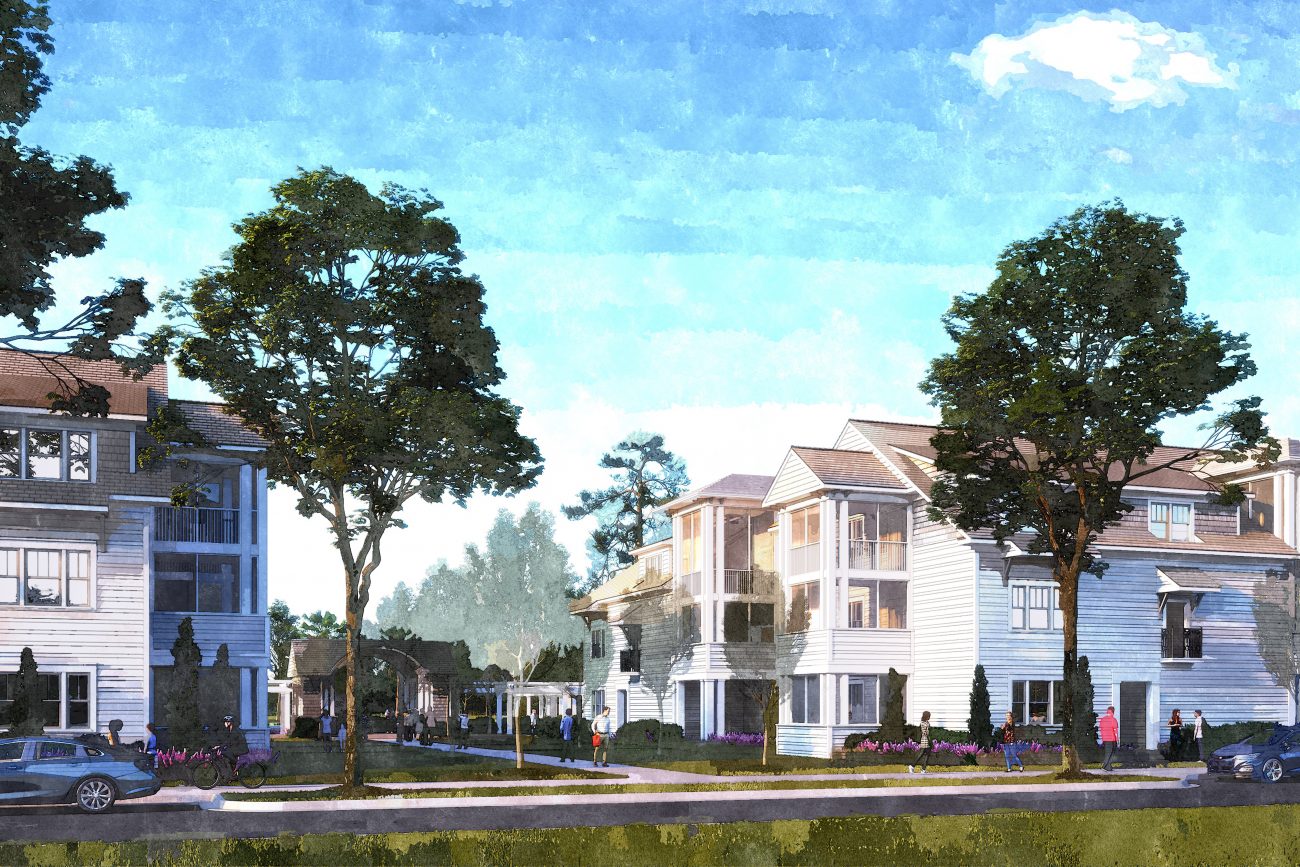 Exterior rendering of Origins Crossings Apartment Complex