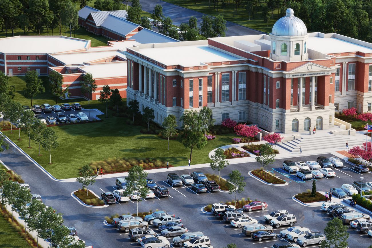 Exterior rendering of the Toombs County Couthouse