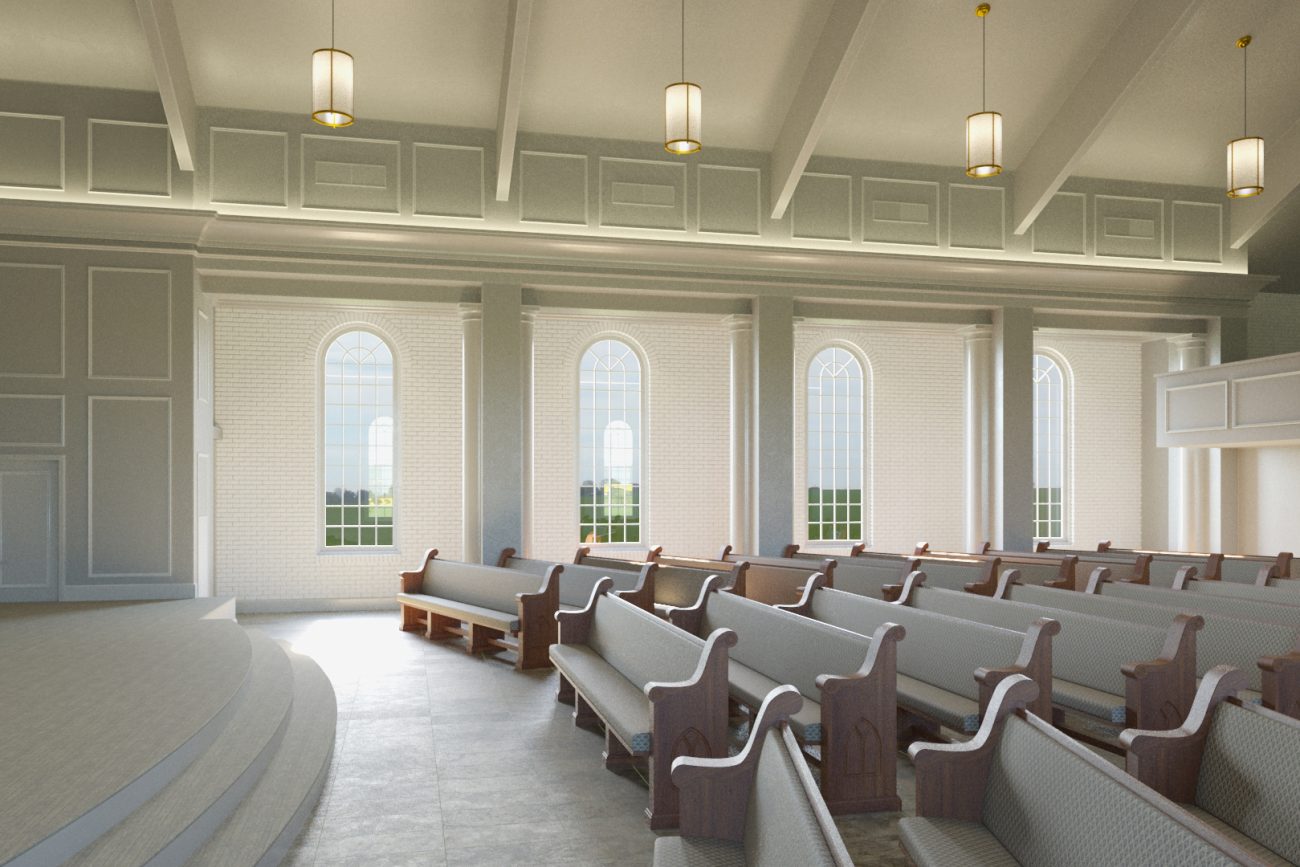 Interior of Linden Baptist Church