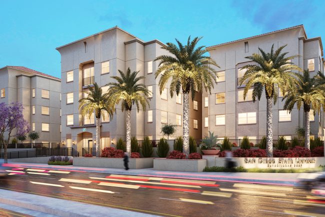 Exterior of SDSU Housing