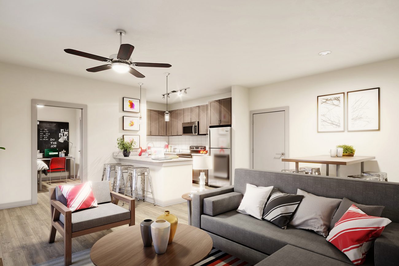 Interior of apartment unit at The William