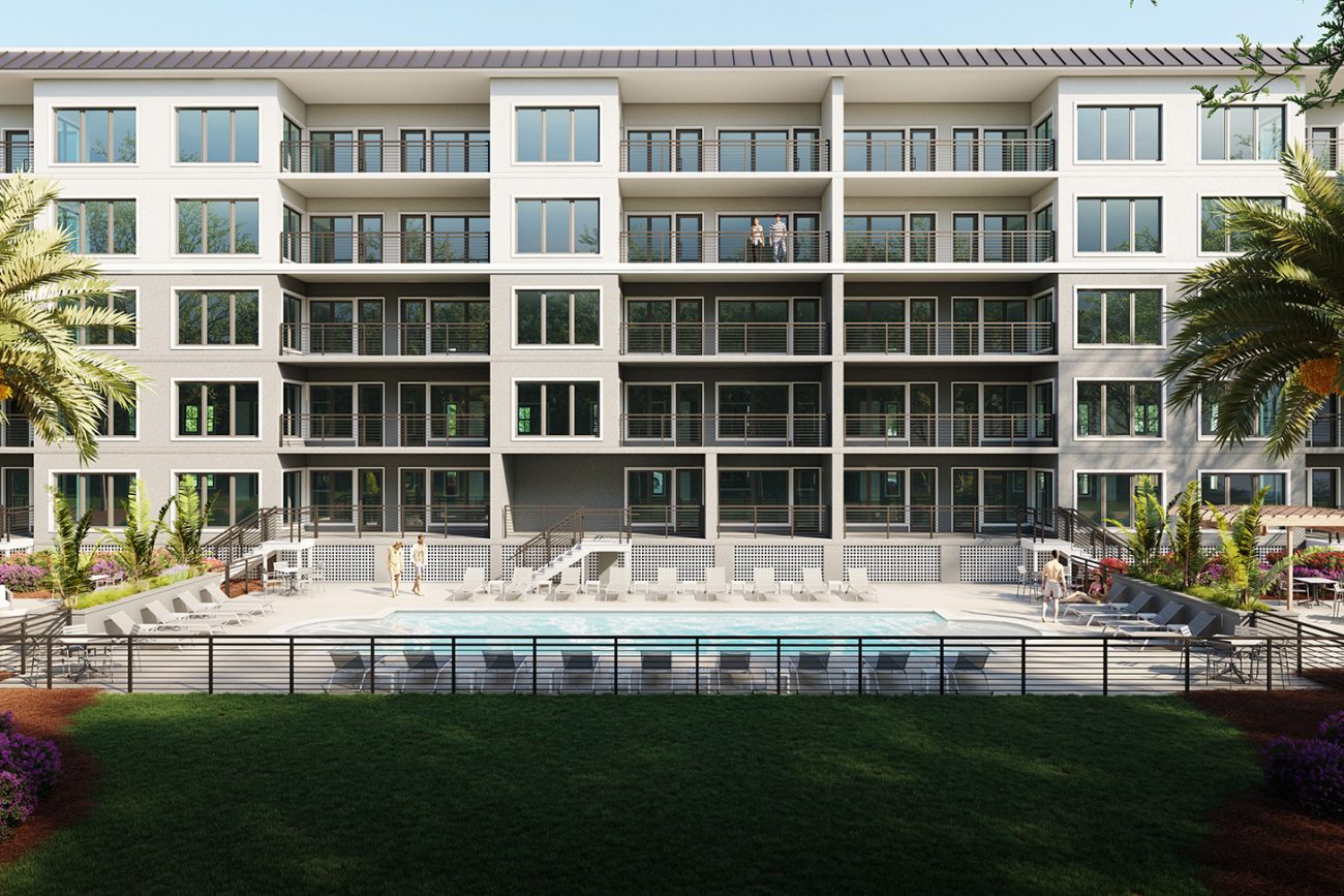 Elevation of the Charles Apartment buidling