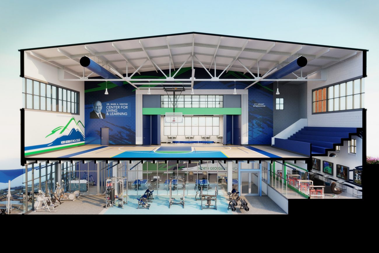 Section of North GA Tech gym and student center