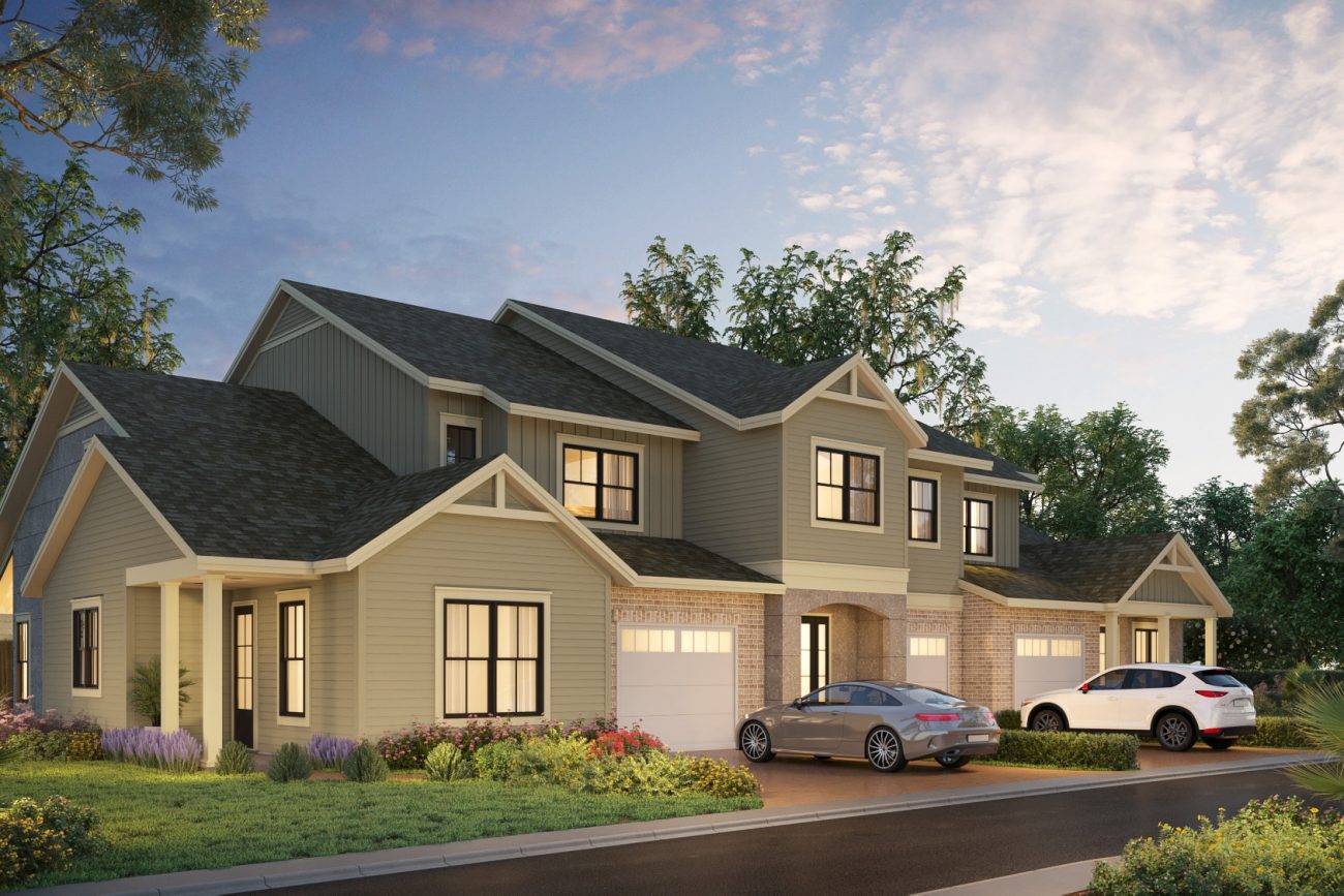 Exterior Rendering of a 2-family townhome