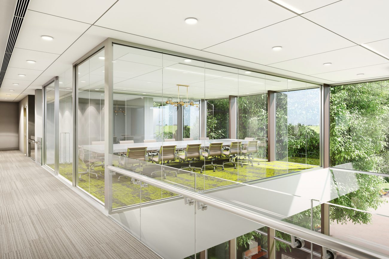 Interior rendering of meeting room in Mobile Chamber of Commerce