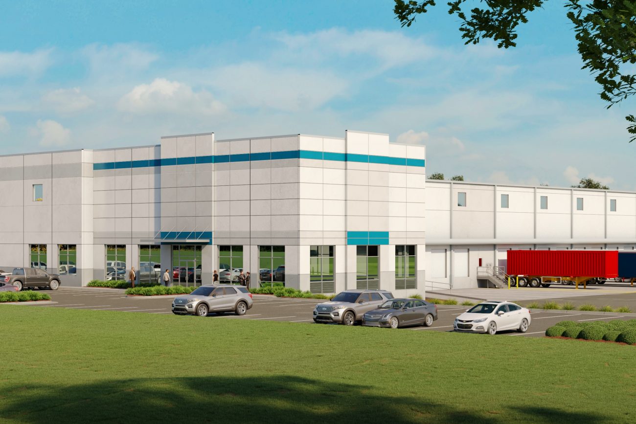 Exterior rendering of Project Oasis warehouse