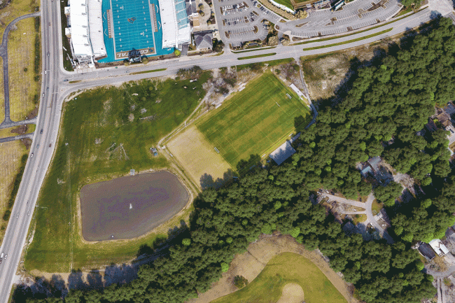 Construction phasing of proposed sports facility.