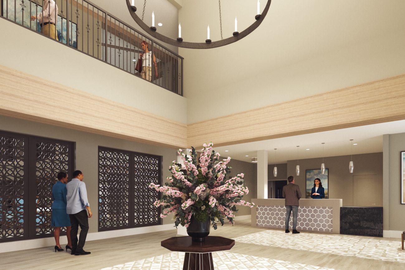 Interior rendering of the Grove at Countryside lobby