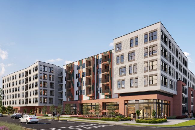 Exterior rendering of the 8220 Apartments