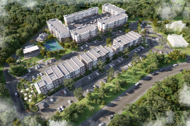 Bird's view of Quacco Road Mixed use site.