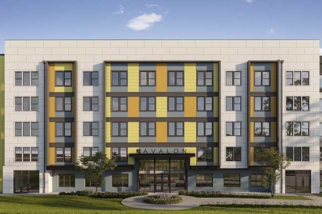 Elevation of Carmel Commons apartment complex