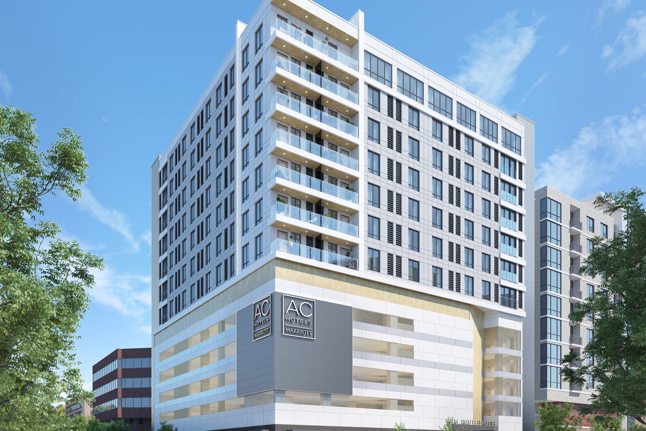 Exterior rendering of AC Cherry Creek hotel.