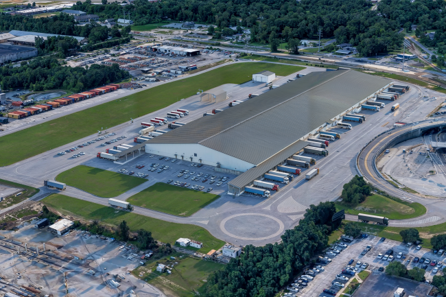 Birds-eye view of GPA warehouse.