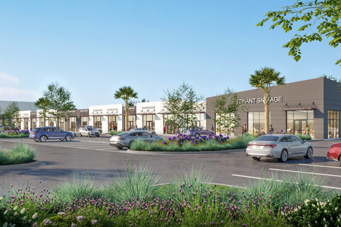 Exterior rendering of Rincon Shopping Center.