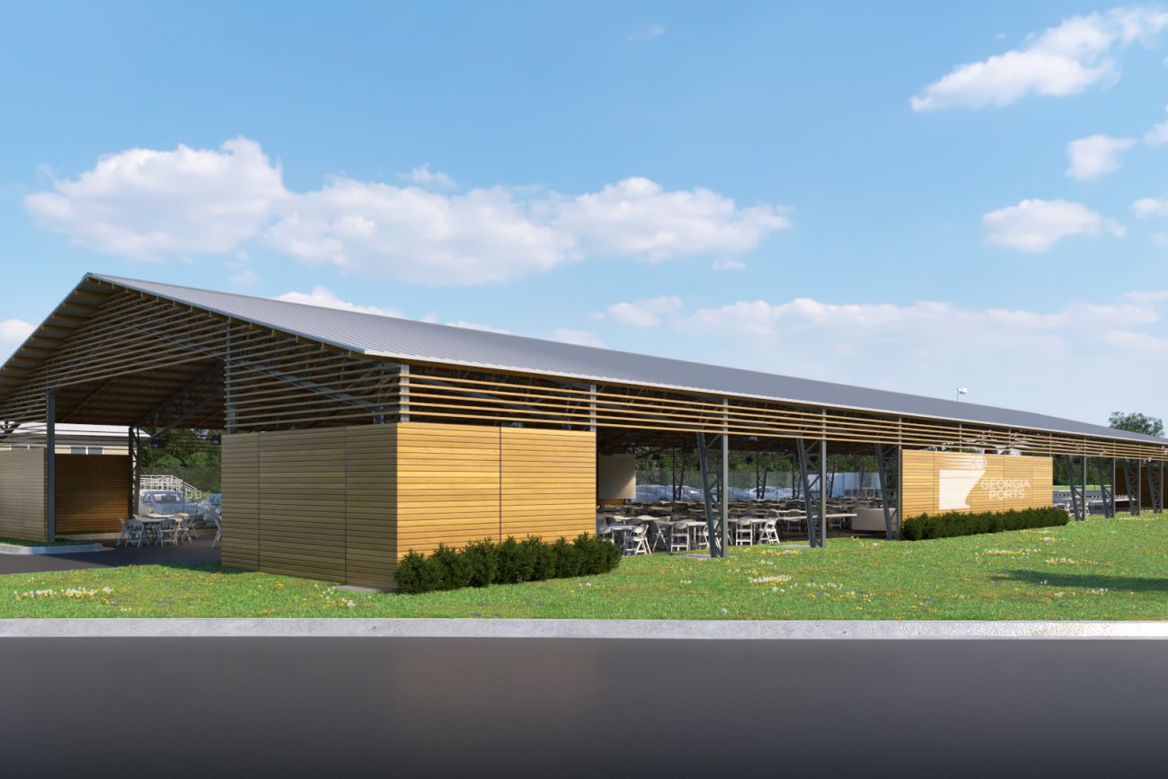 Exterior rendering of the GPA Outdoor Pavilion