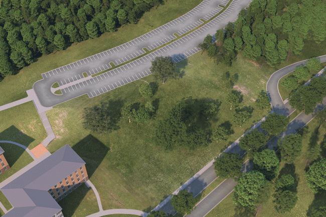 Construction phasing of proposed Clemson residence hall.