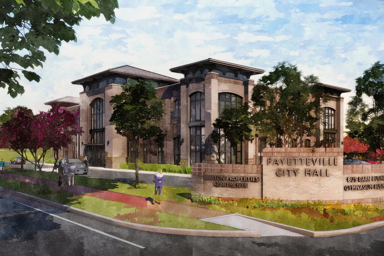 Watercolor of Fayetteville City Hall