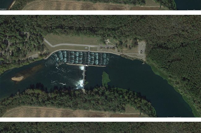 Site Plan of Lock & Dam options
