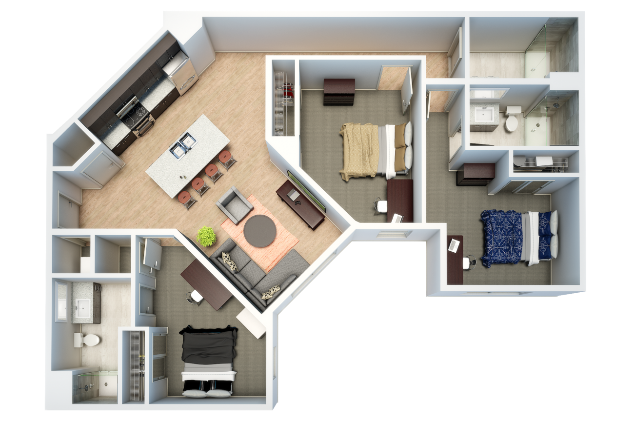 Modeled Floorplan for Evolve Auburn
